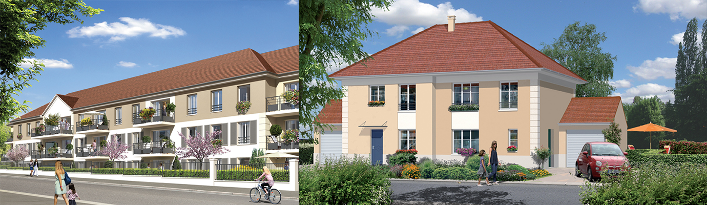 Programme immobilier neuf Domaine du Chateau à Le Pin, trouver un appartement neuf ou une maison neuve en Ile-de-France