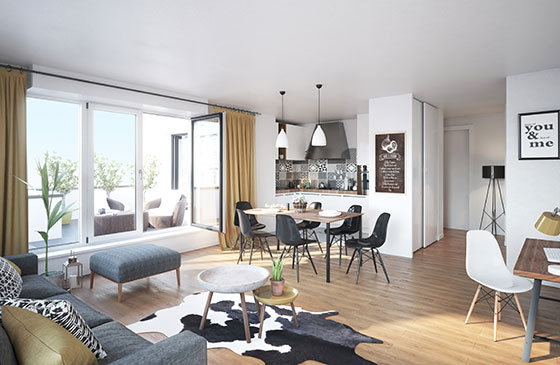 Programme immobilier neuf Coeur Antigone à Montpellier, trouver un appartement neuf en Occitanie.